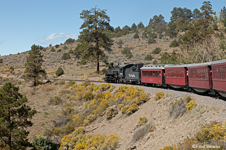 Cumbres and Toltec Scenic Railroad Steam Engine 489  Whiplash Curve